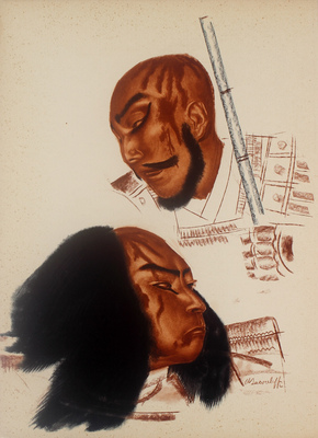 Яковлев Александр Евгеньевич. Лист XIII из альбома «Японский театр (Кабуки)»